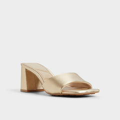 Tisha Gold Women's Heeled mules - Heeled mule, Block heel