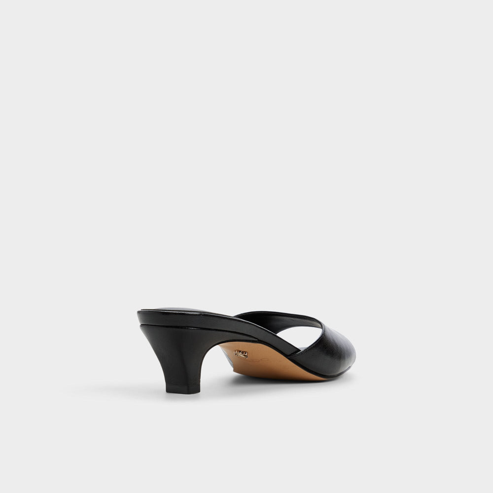 Haeden Black Women's Heeled mules - Heeled mule, Kitten heel