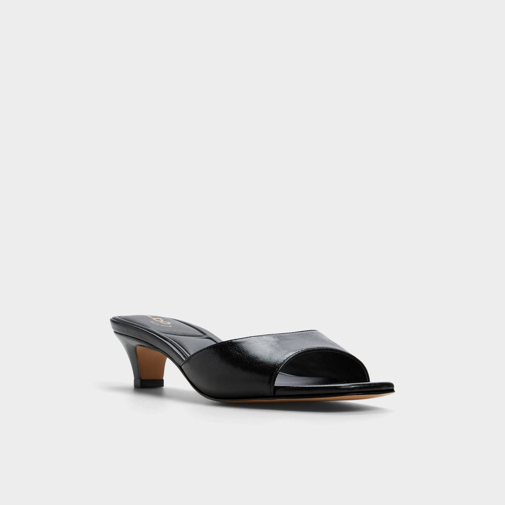 Haeden Black Women's Heeled mules - Heeled mule, Kitten heel