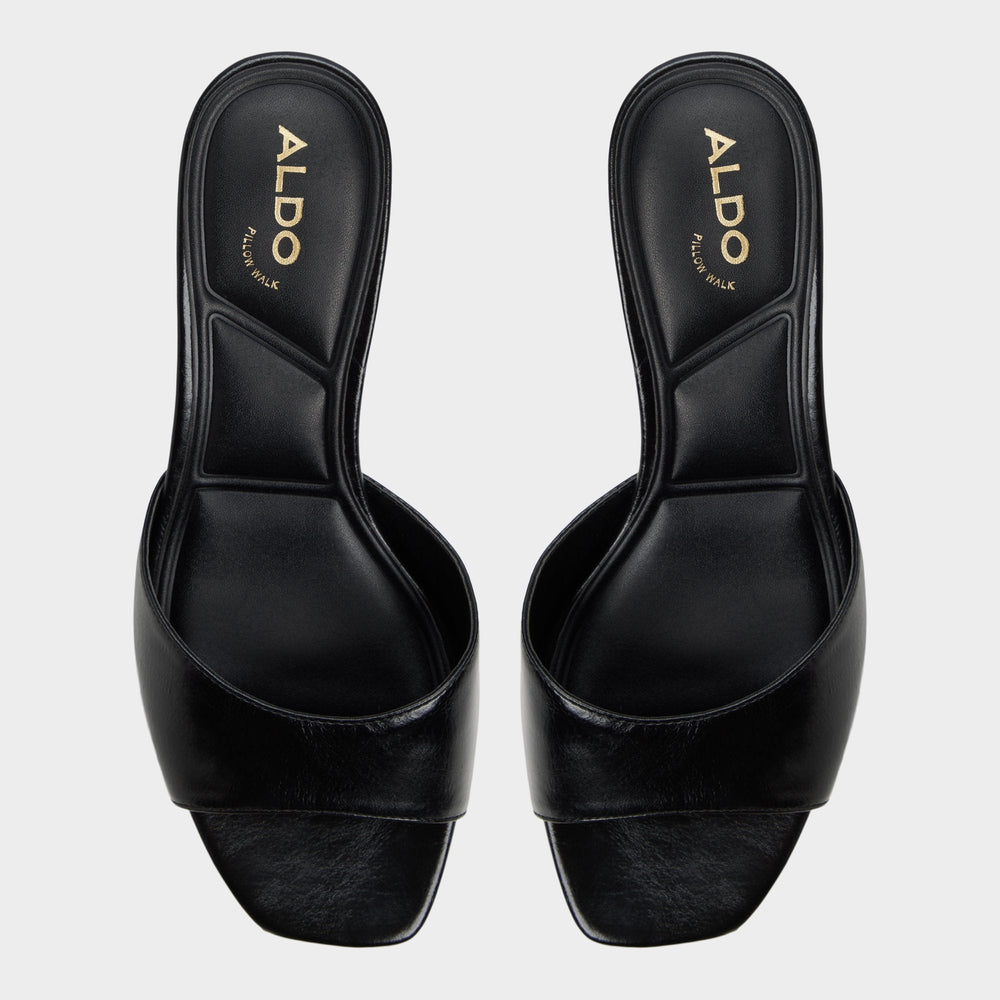 Haeden Black Women's Heeled mules - Heeled mule, Kitten heel