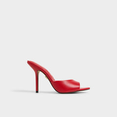 Madelan in Bright Red - Heeled mule, Stiletto heel