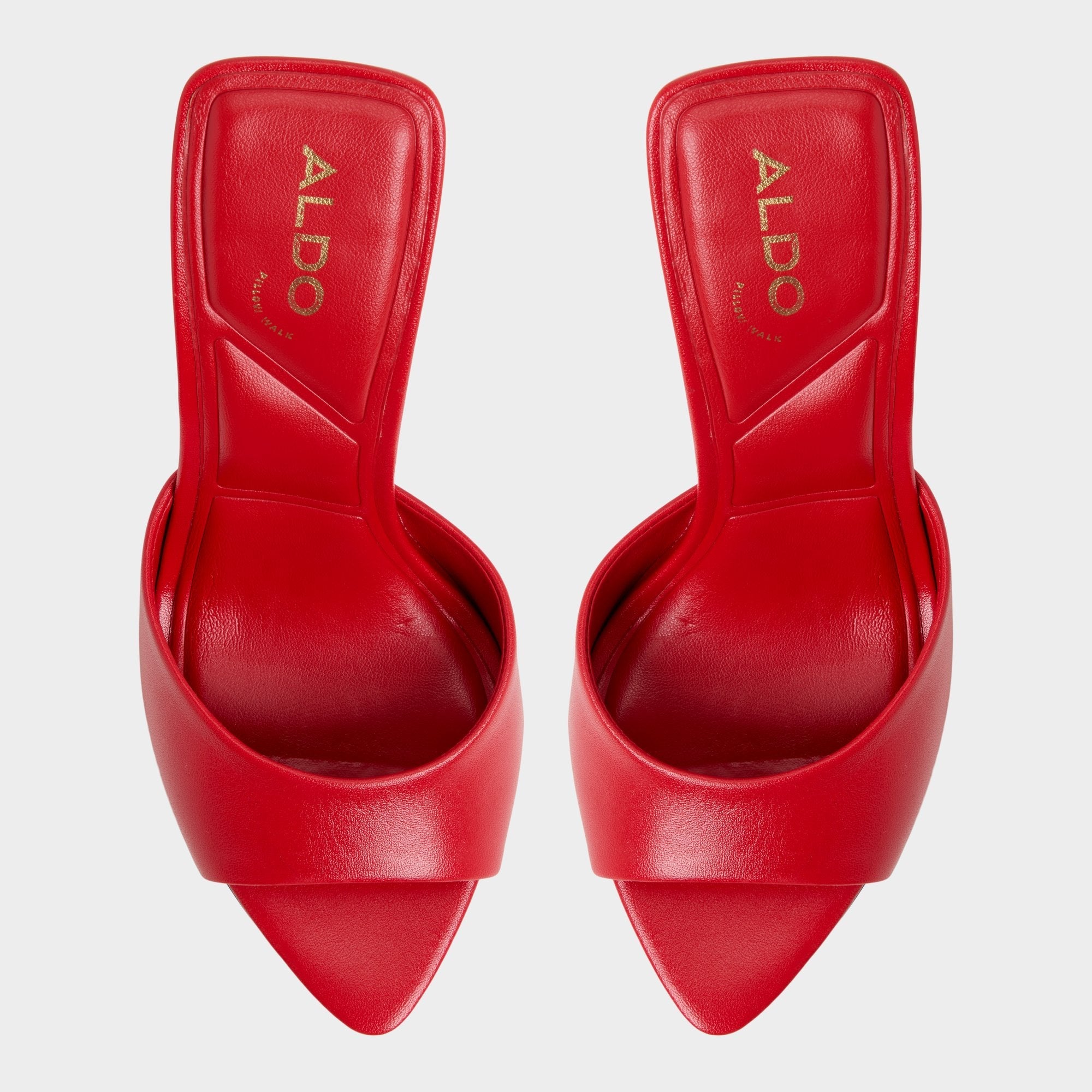 Madelan in Bright Red - Heeled mule, Stiletto heel