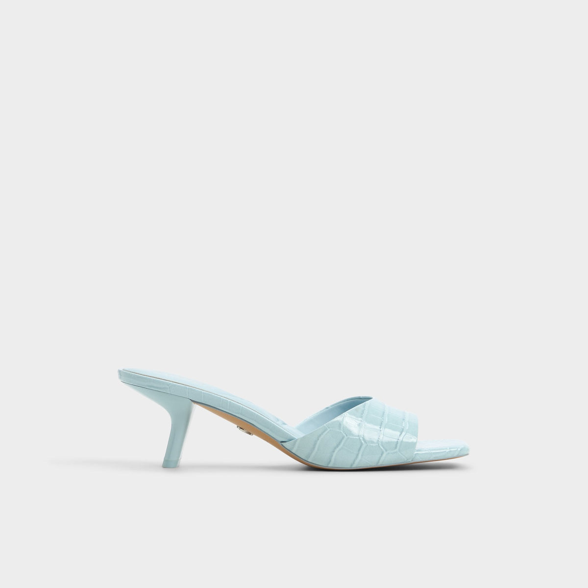 Enchanting Pastel Blue Women's Heeled mules - Heeled mule, Kitten heel