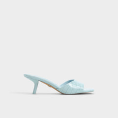 Enchanting Pastel Blue Women's Heeled mules - Heeled mule, Kitten heel