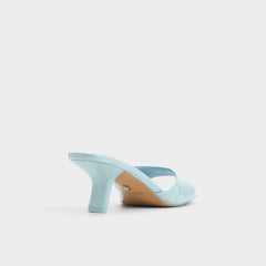 Enchanting Pastel Blue Women's Heeled mules - Heeled mule, Kitten heel