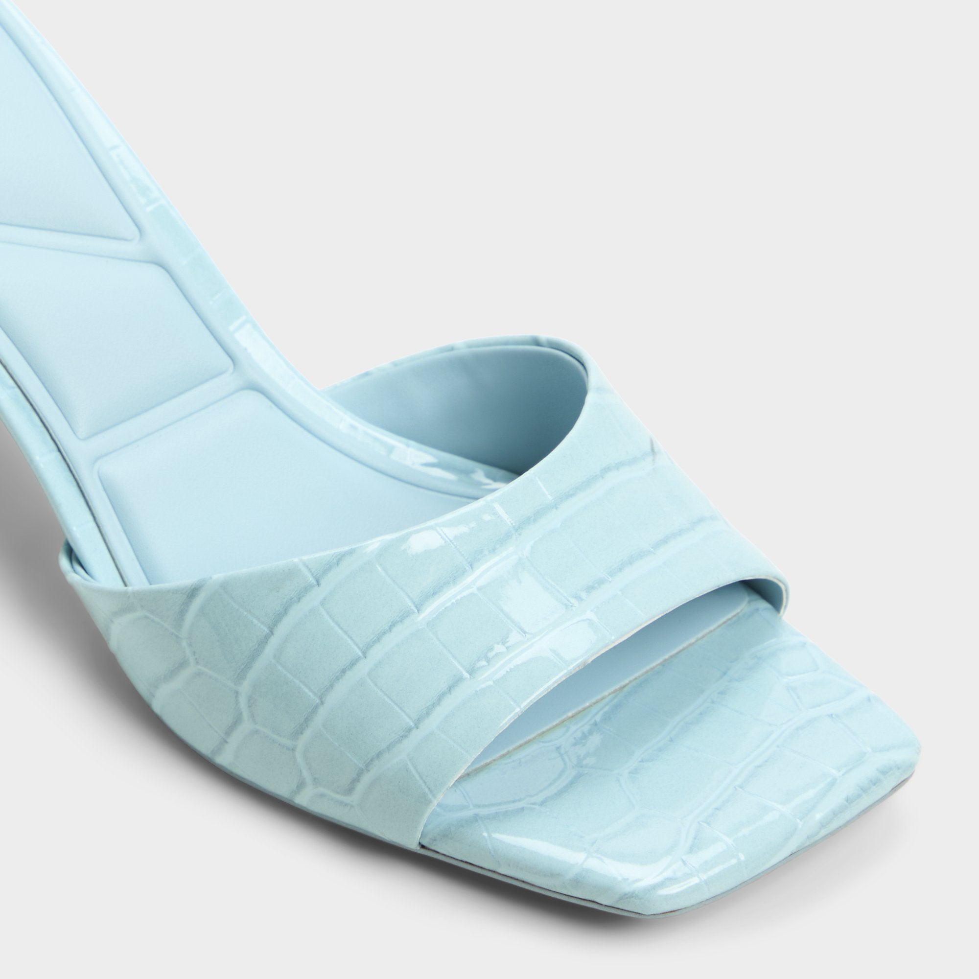 Enchanting Pastel Blue Women's Heeled mules - Heeled mule, Kitten heel
