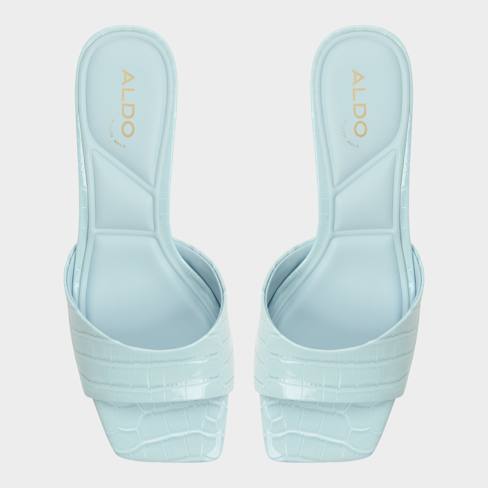 Enchanting Pastel Blue Women's Heeled mules - Heeled mule, Kitten heel