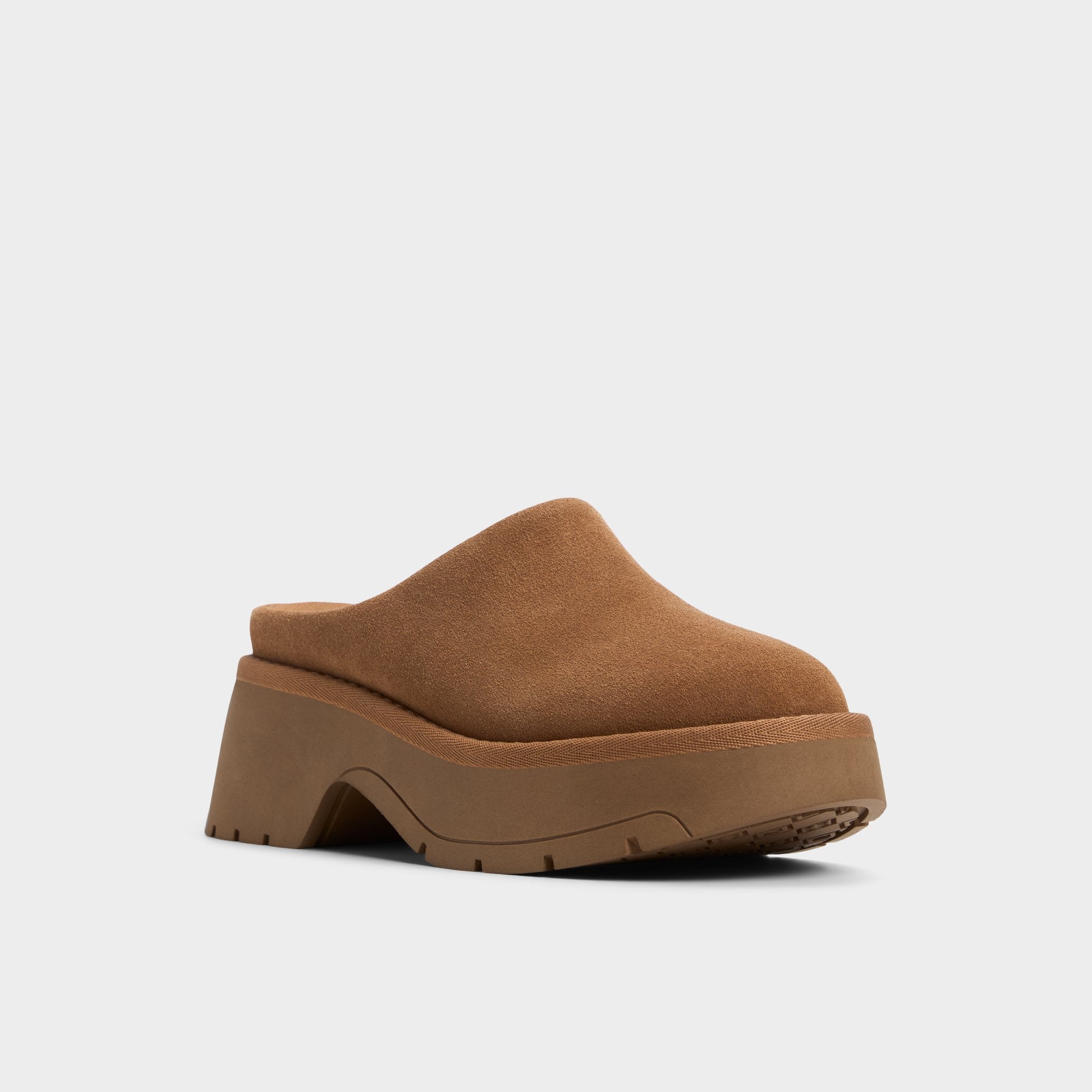 Academia Camel Women's Cold Weather Shoes - Heeled mule, Lug sole