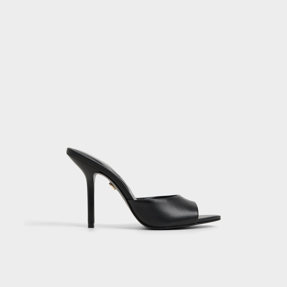 Madelan in Black - Heeled mule, Stiletto heel