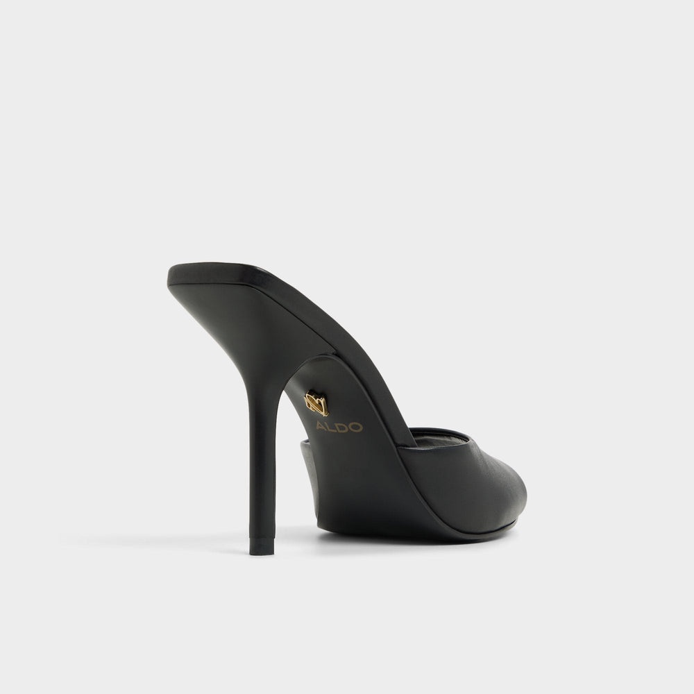 Madelan in Black - Heeled mule, Stiletto heel