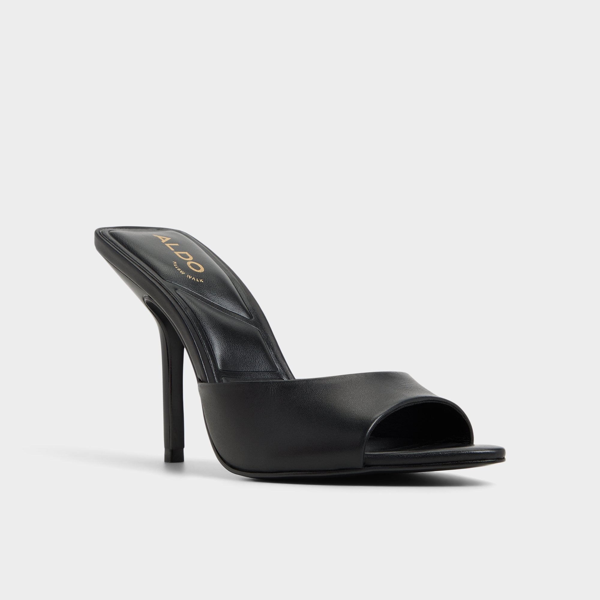 Madelan in Black - Heeled mule, Stiletto heel