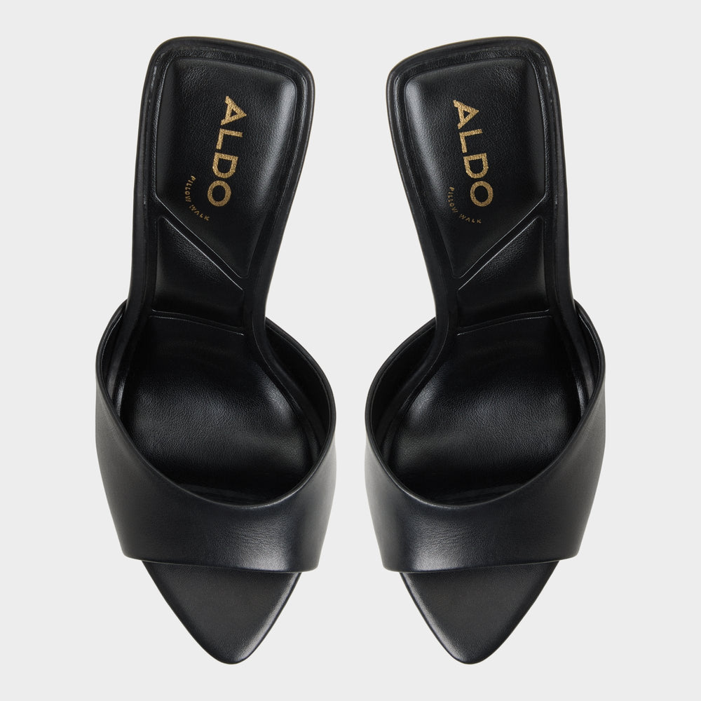 Madelan in Black - Heeled mule, Stiletto heel