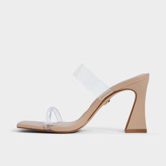 Calley Tan Women's Heeled mules - Heeled mule, Block heel