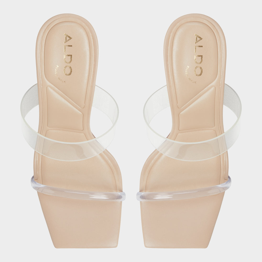 Calley Tan Women's Heeled mules - Heeled mule, Block heel