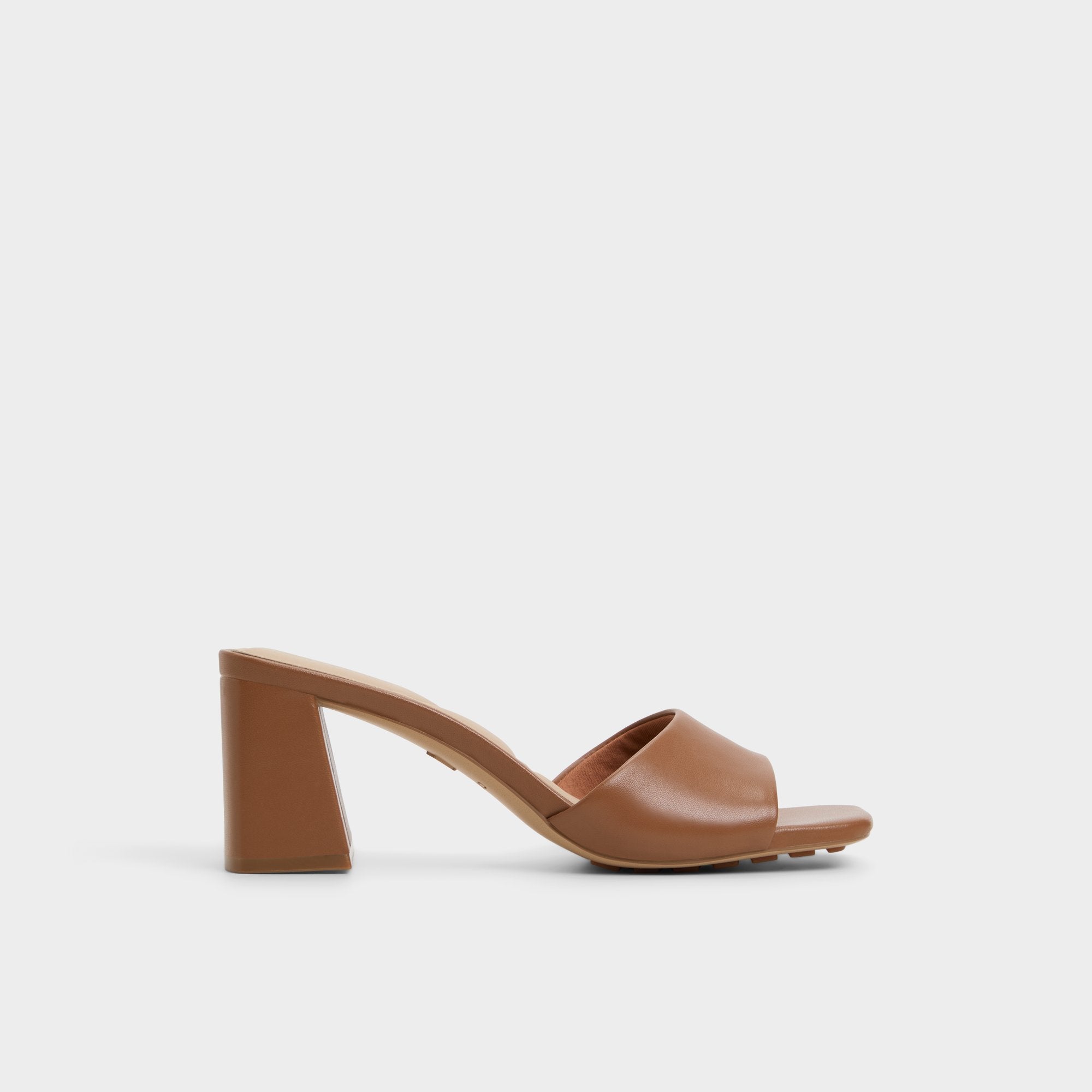Tisha Tan Women's Heeled mules - Heeled mule, Block heel