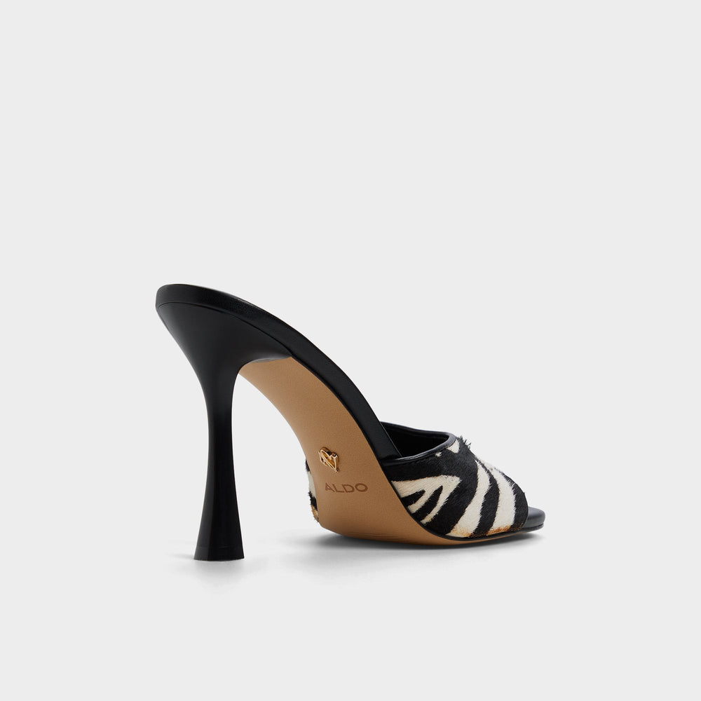 Evadalia White/Black Women's Heeled mules - Heeled mule