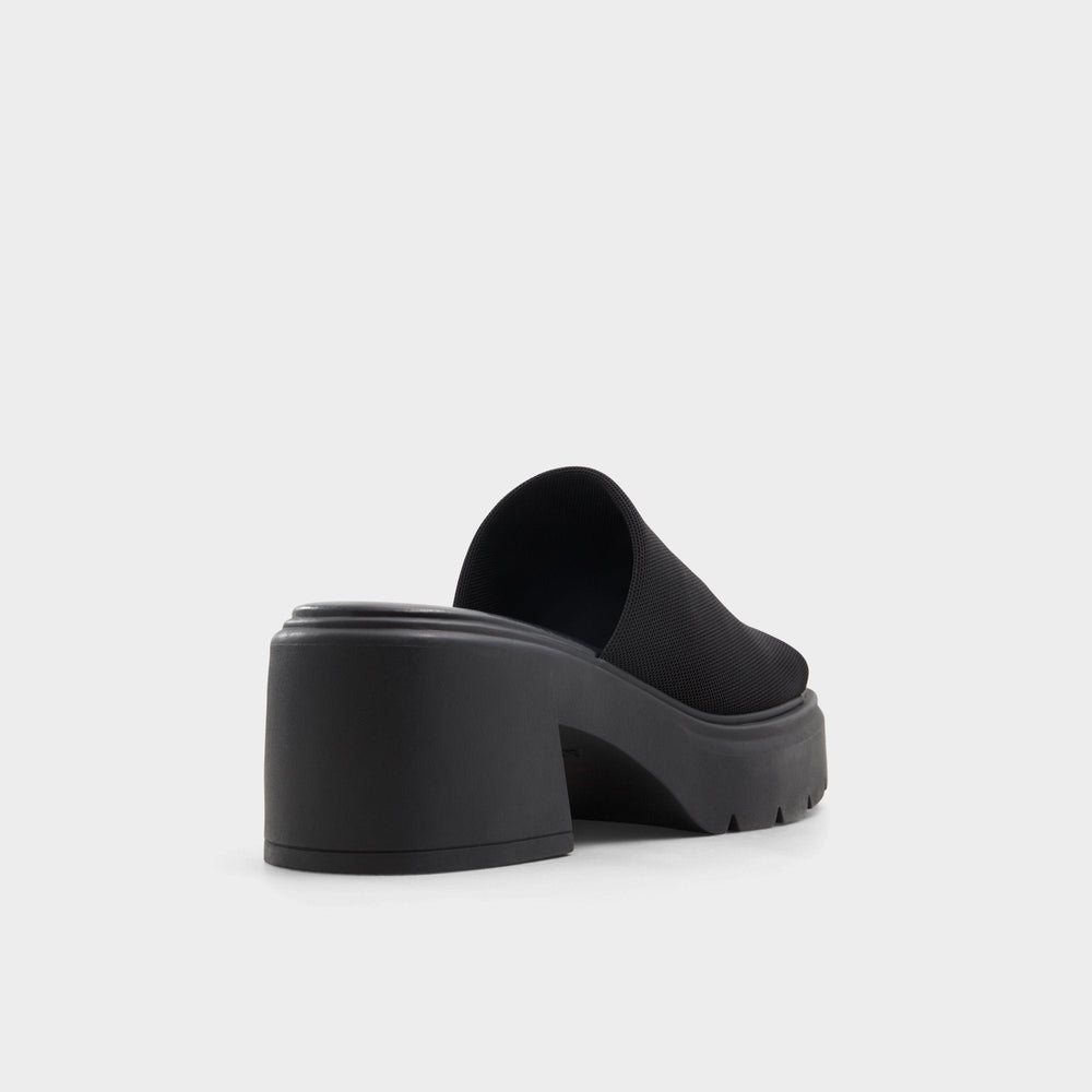 Harrietta Black Women's Wedges - Heeled mule, Block heel