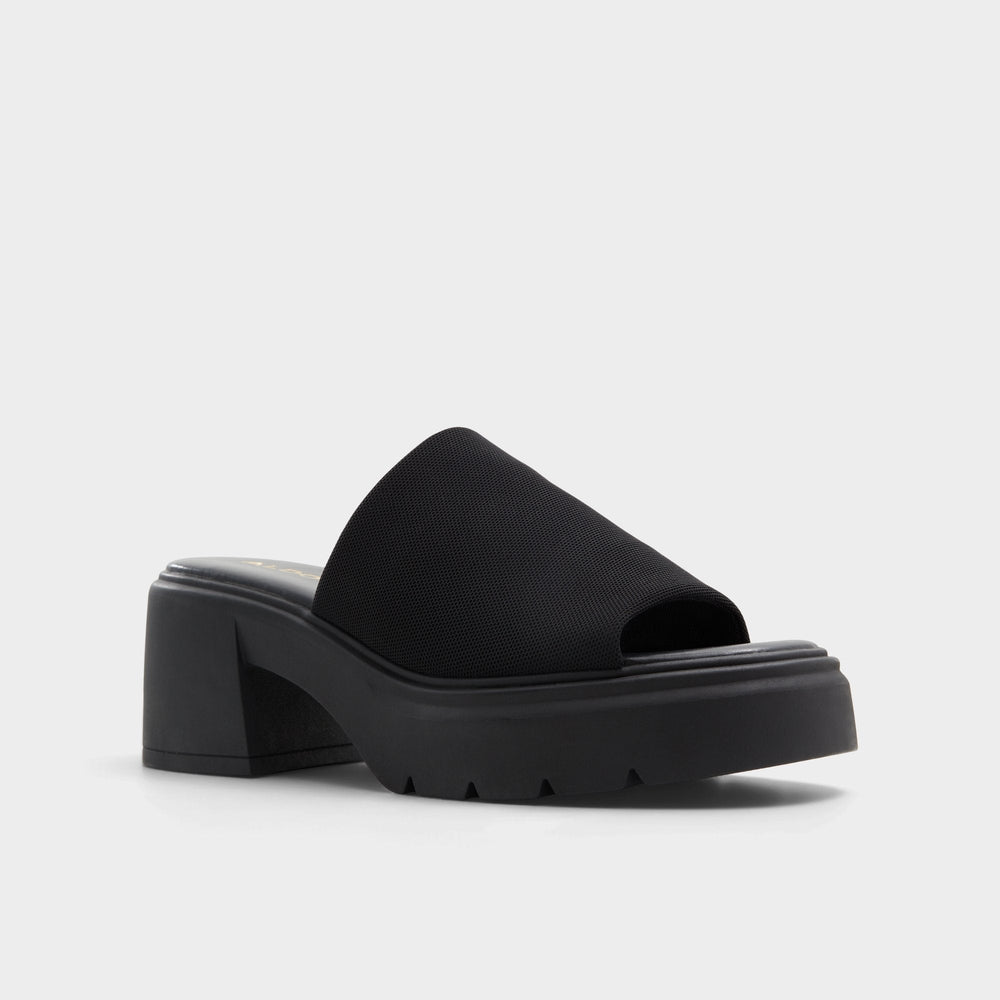 Harrietta Black Women's Wedges - Heeled mule, Block heel