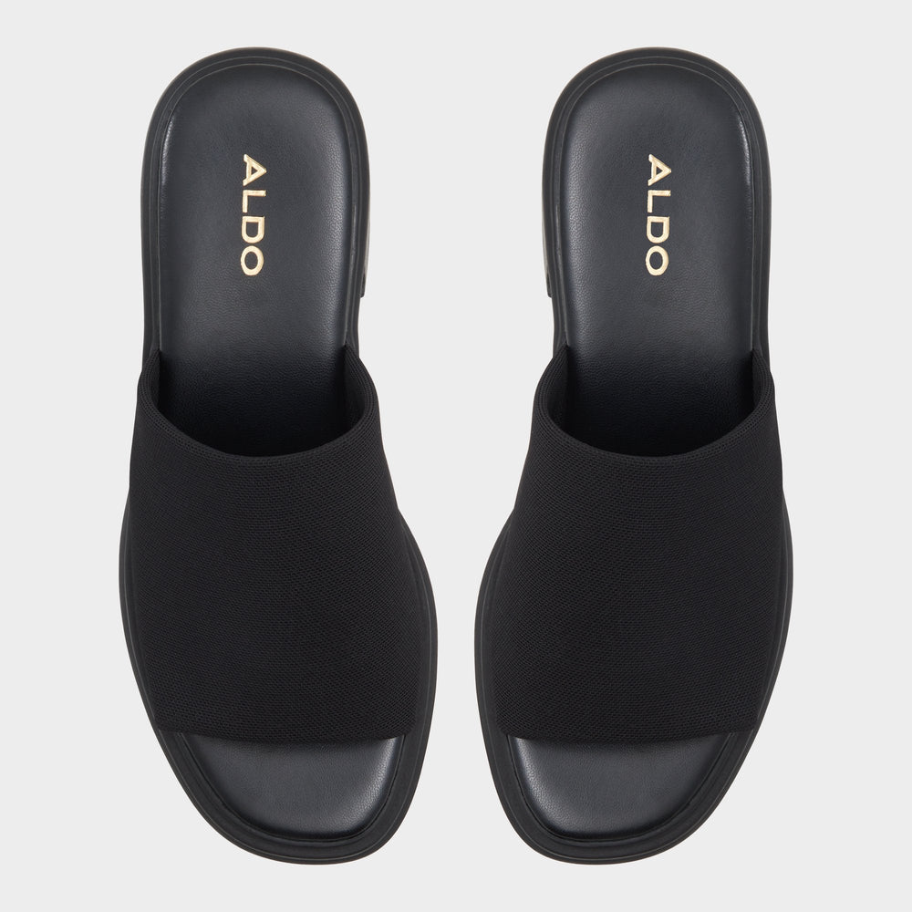 Harrietta Black Women's Wedges - Heeled mule, Block heel