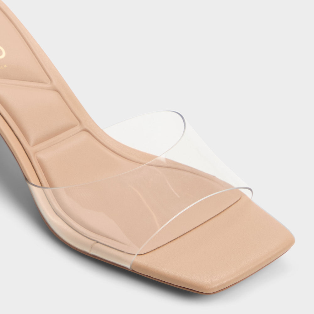 Enchanting Tan Women's Heeled mules - Heeled mule, Kitten heel