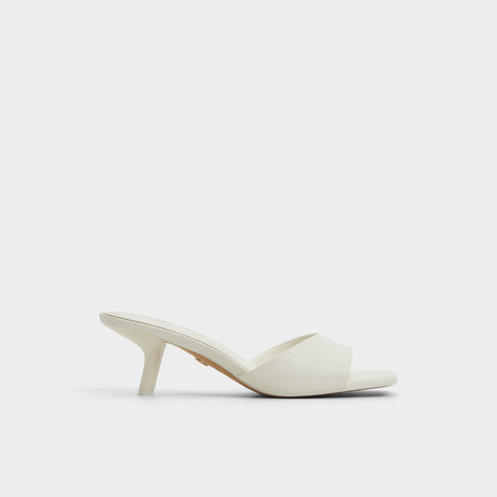 Enchanting White Women's Heeled mules - Heeled mule, Kitten heel