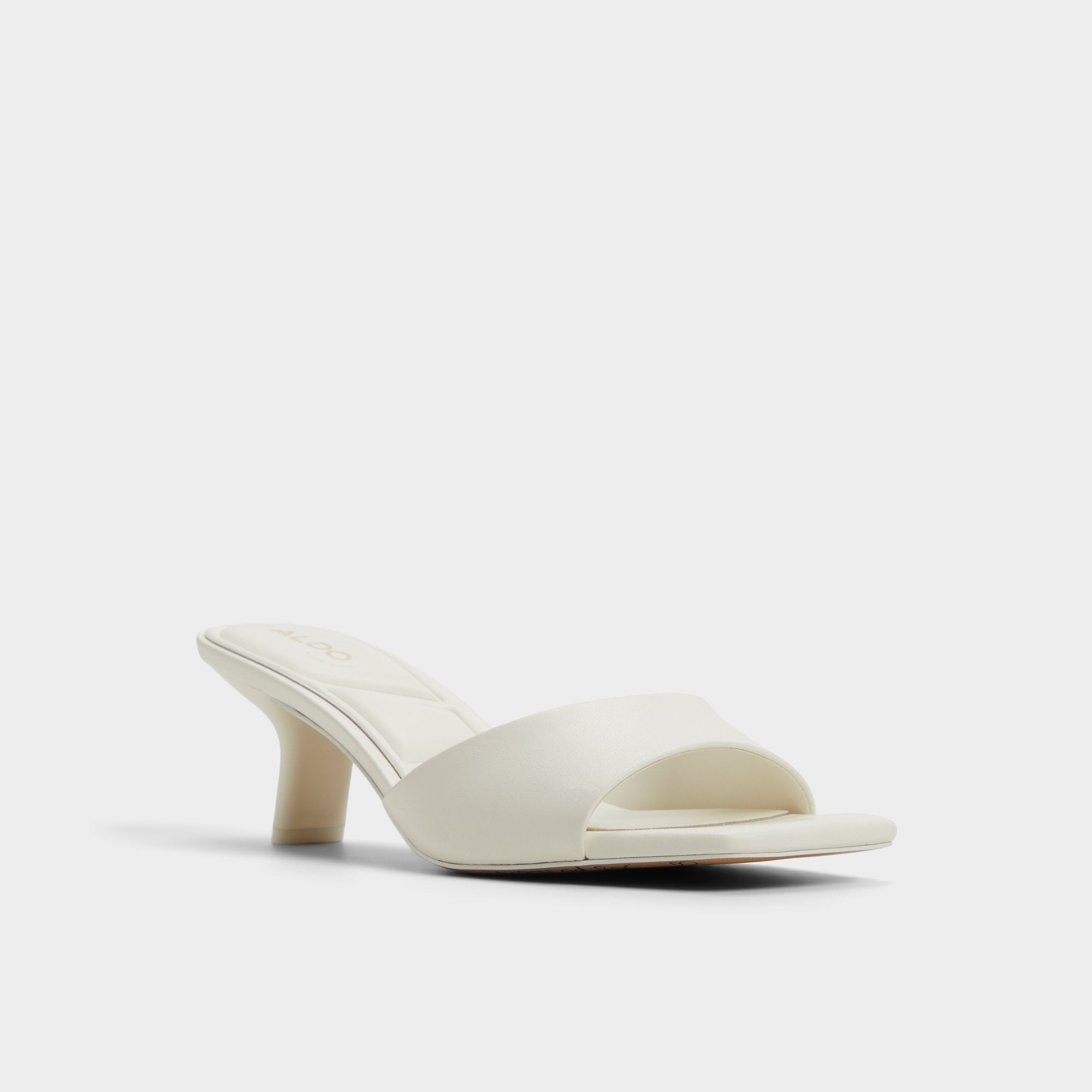 Enchanting White Women's Heeled mules - Heeled mule, Kitten heel