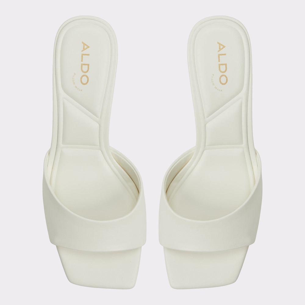 Enchanting White Women's Heeled mules - Heeled mule, Kitten heel
