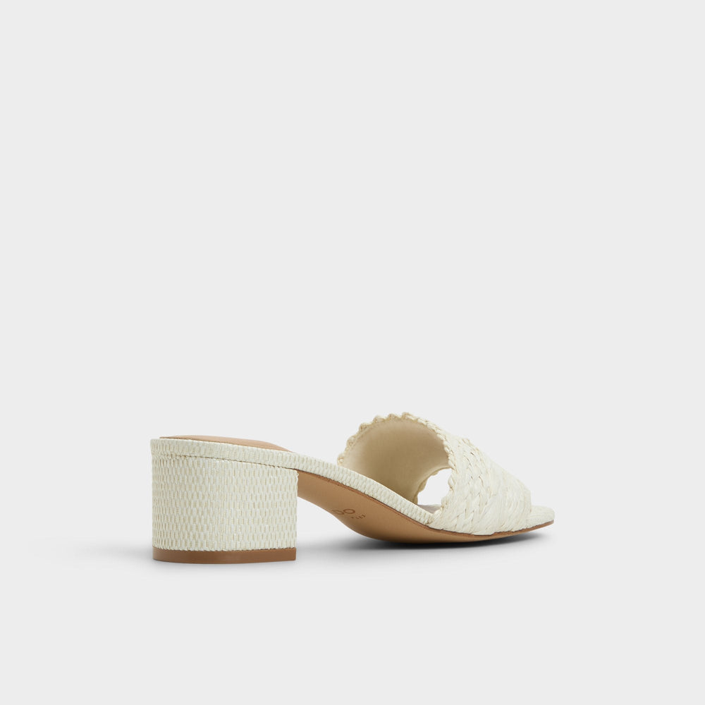 Claudina White/Bone Women's Block heels - Heeled mule, Block heel