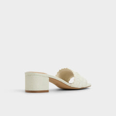 Claudina White/Bone Women's Block heels - Heeled mule, Block heel