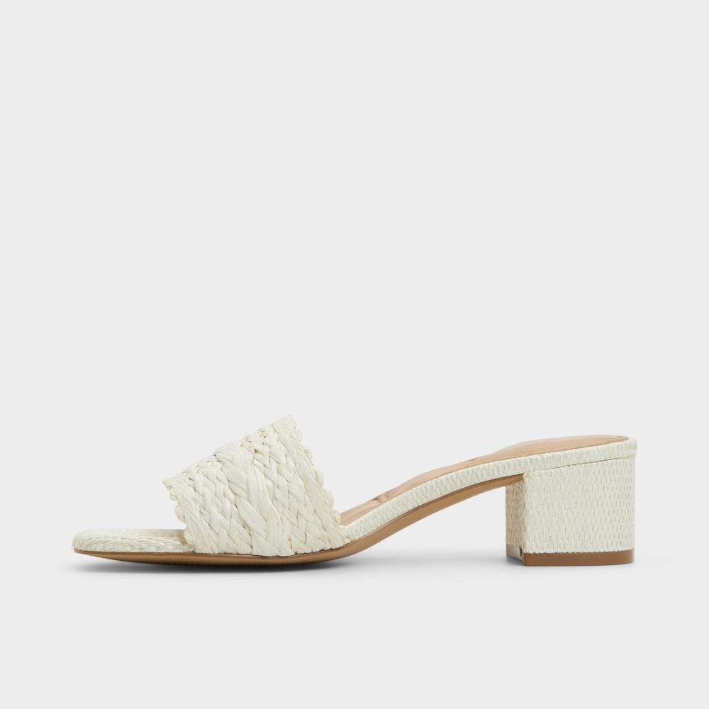 Claudina White/Bone Women's Block heels - Heeled mule, Block heel