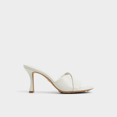 Lyhanna White/Bone Women's Heeled mules - Heeled mule, Stiletto heel