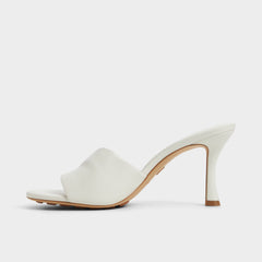 Lyhanna White/Bone Women's Heeled mules - Heeled mule, Stiletto heel