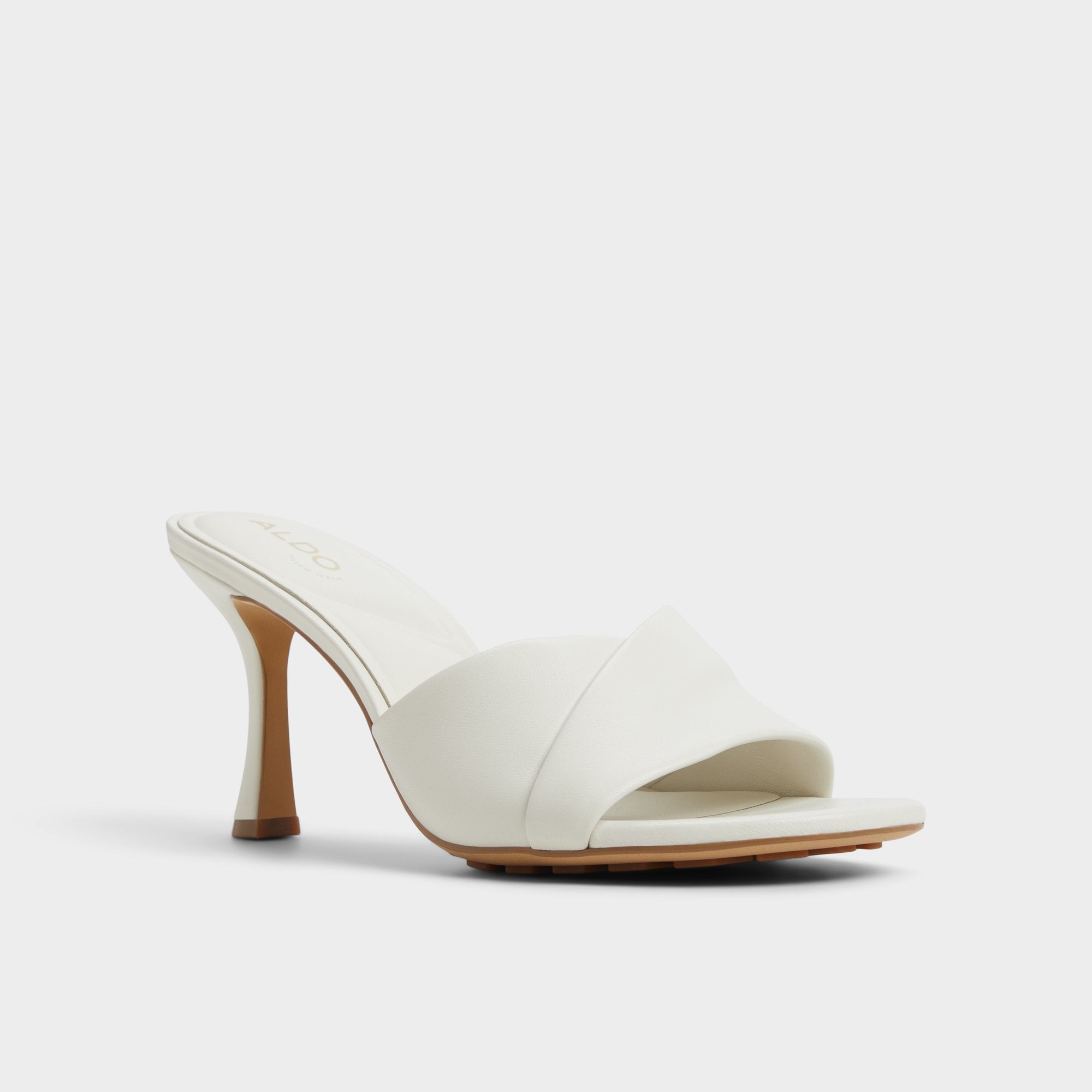 Lyhanna White/Bone Women's Heeled mules - Heeled mule, Stiletto heel