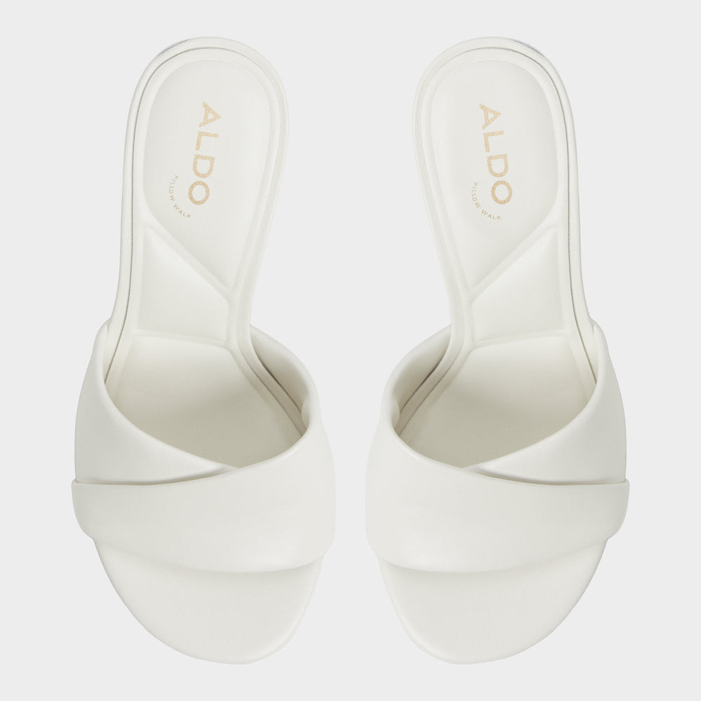 Lyhanna White/Bone Women's Heeled mules - Heeled mule, Stiletto heel