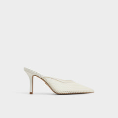 Gamilia Open White Textile Mesh Women's Mesh - Heeled mule, Stiletto heel