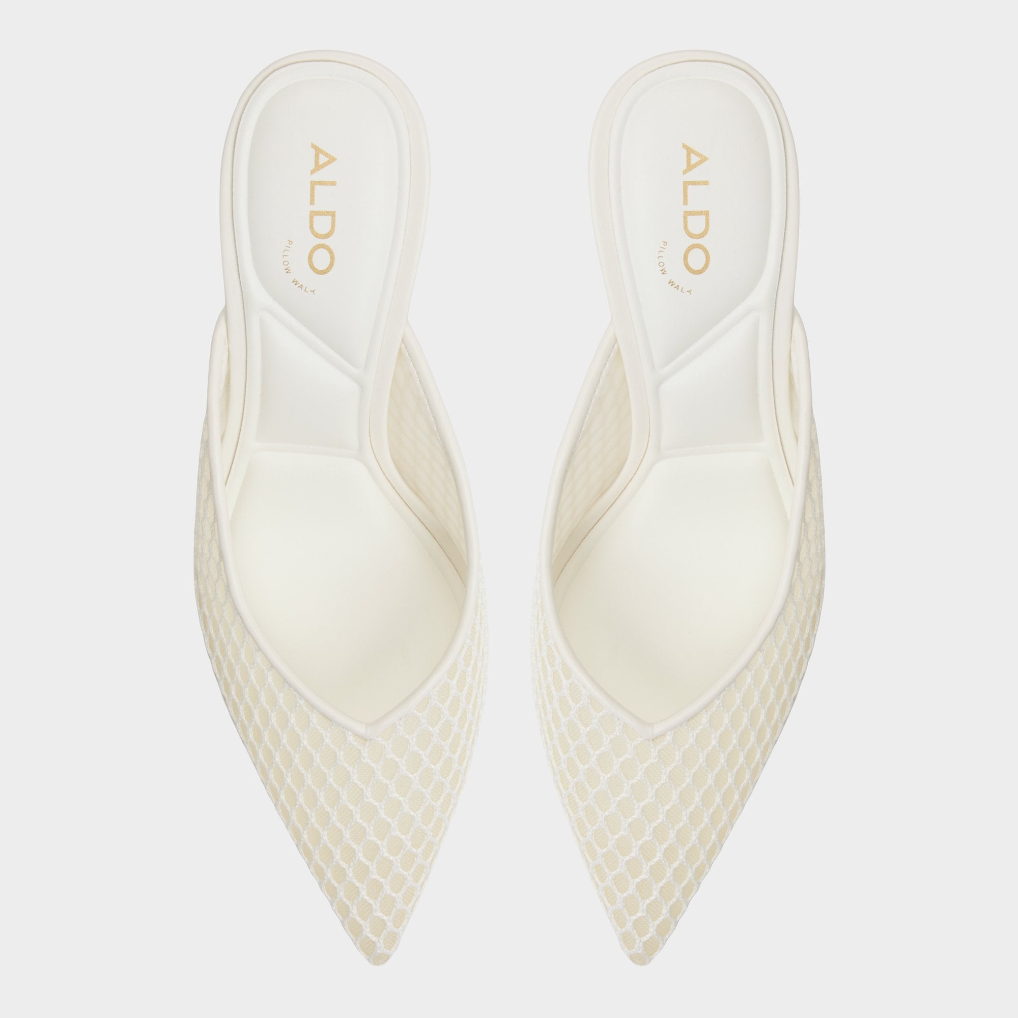Gamilia Open White Textile Mesh Women's Mesh - Heeled mule, Stiletto heel