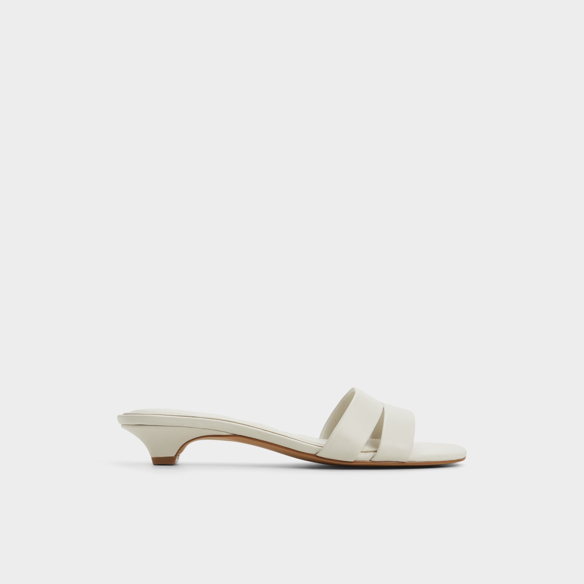 Scarletta White/Bone Women's Mule slides - Heeled mule, Kitten heel