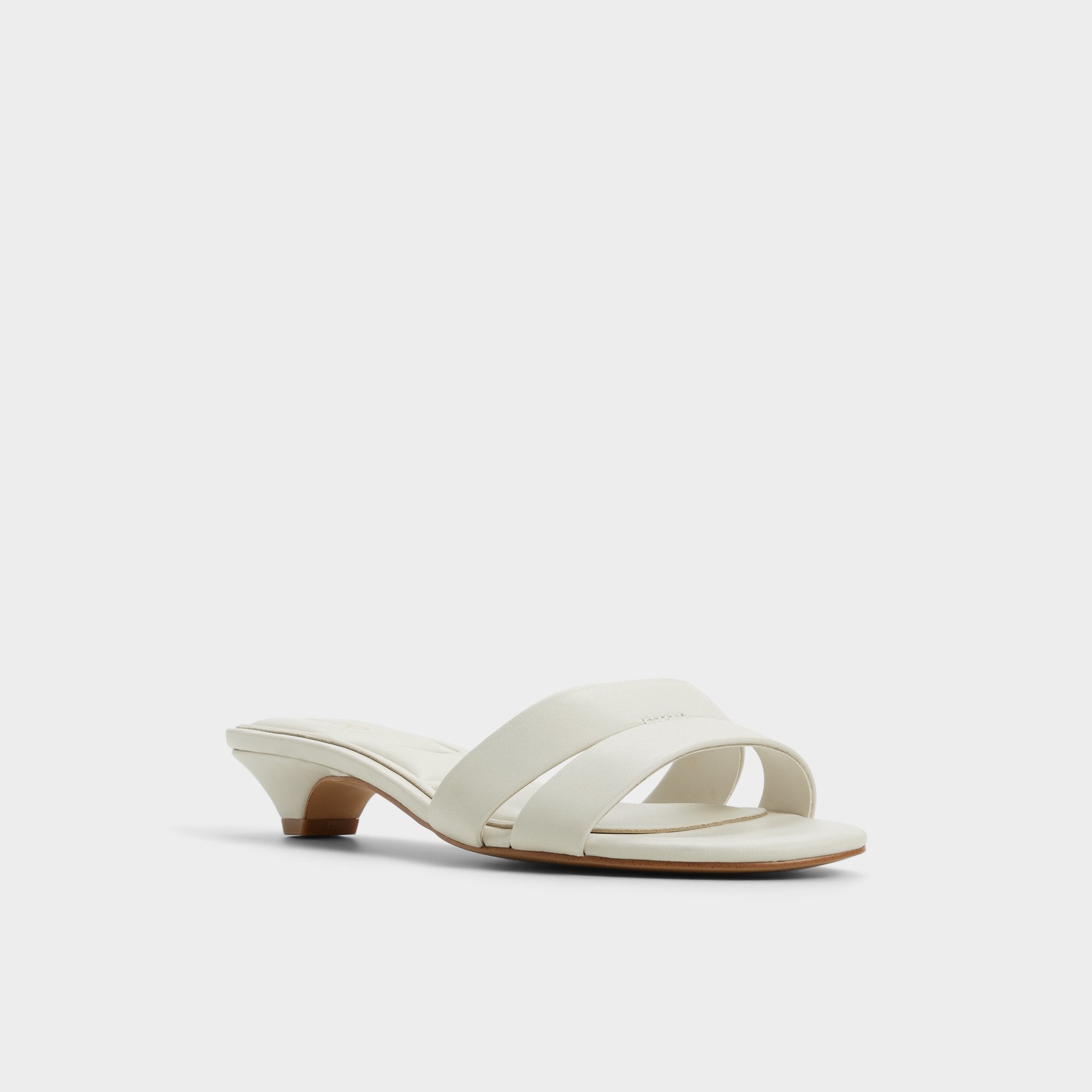 Scarletta White/Bone Women's Mule slides - Heeled mule, Kitten heel