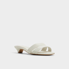 Scarletta White/Bone Women's Mule slides - Heeled mule, Kitten heel