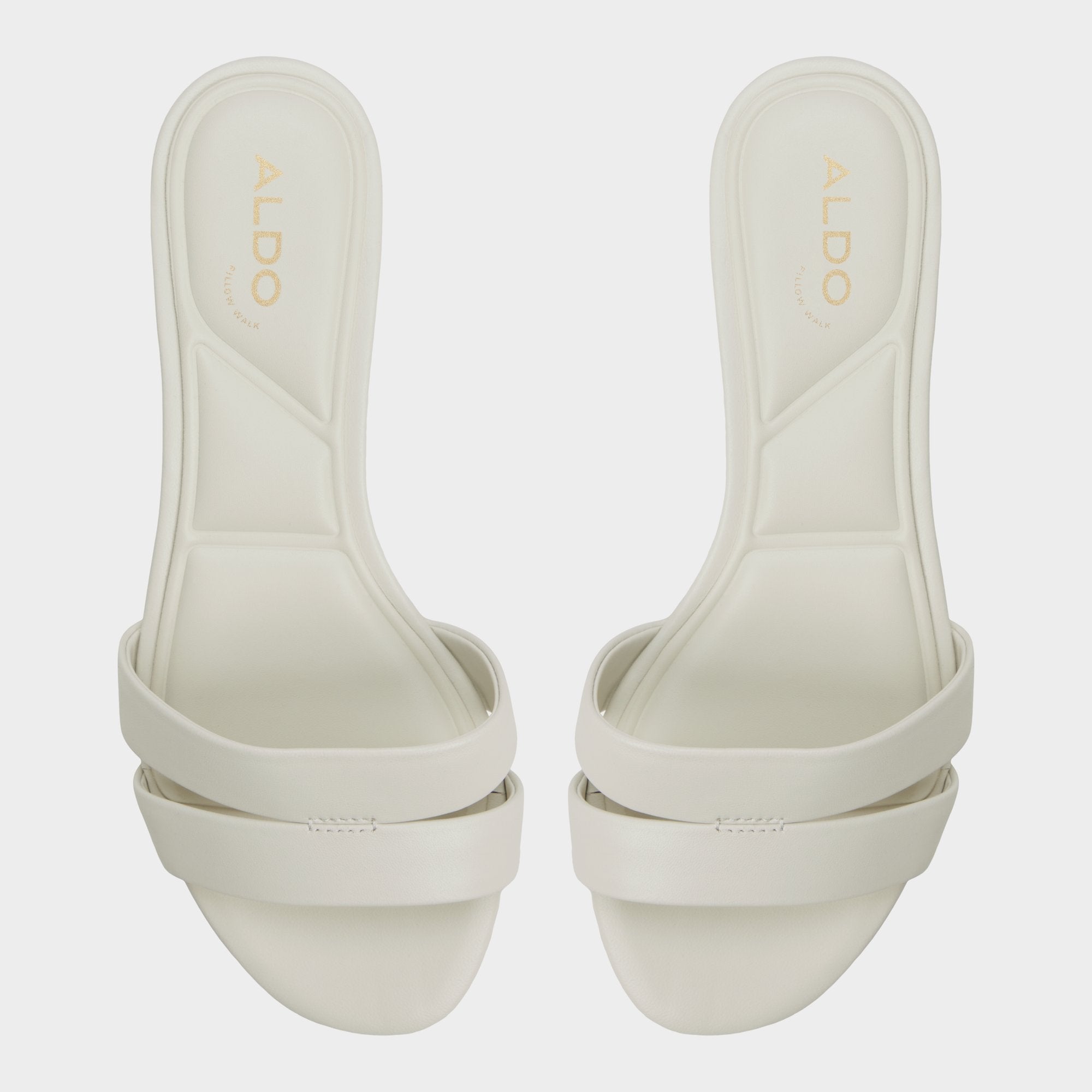 Scarletta White/Bone Women's Mule slides - Heeled mule, Kitten heel