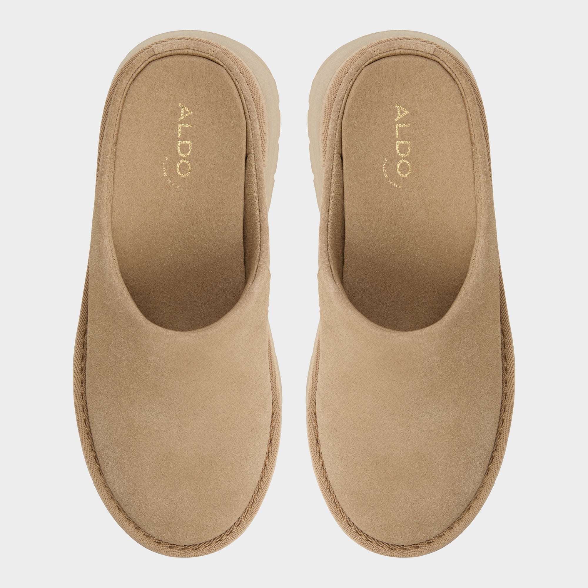 Academia Beige Women's Cold Weather Shoes - Heeled mule, Lug sole