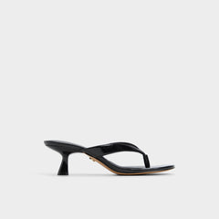 Jump Black Women's Strappy sandals - Heeled flip flop, Kitten heel