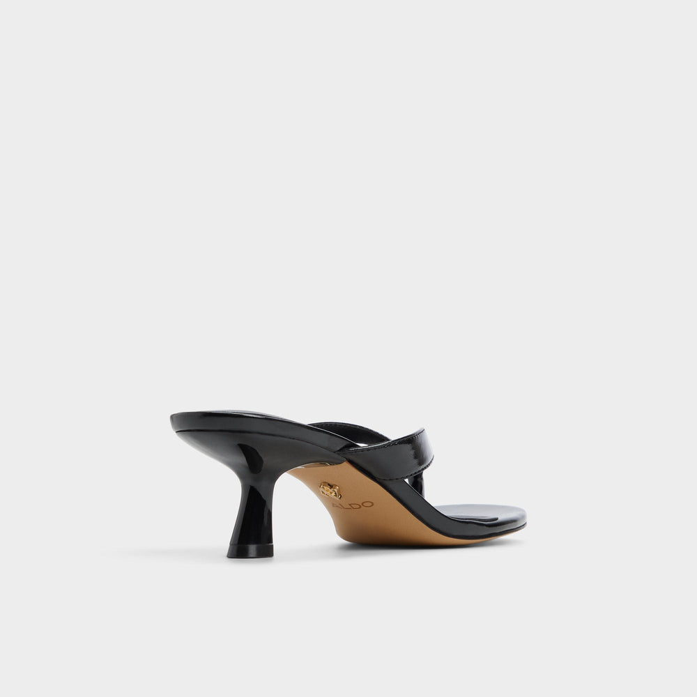 Jump Black Women's Strappy sandals - Heeled flip flop, Kitten heel