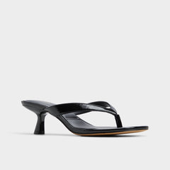 Jump Black Women's Strappy sandals - Heeled flip flop, Kitten heel