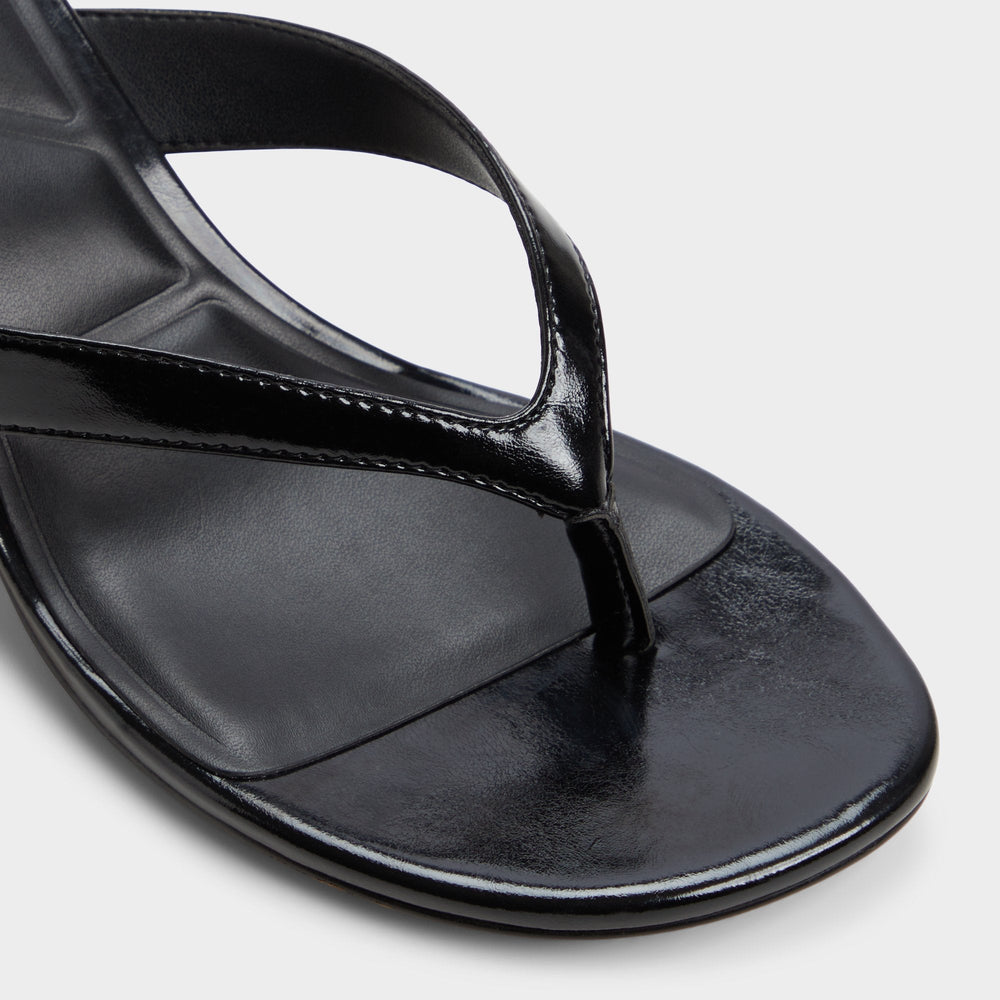 Jump Black Women's Strappy sandals - Heeled flip flop, Kitten heel