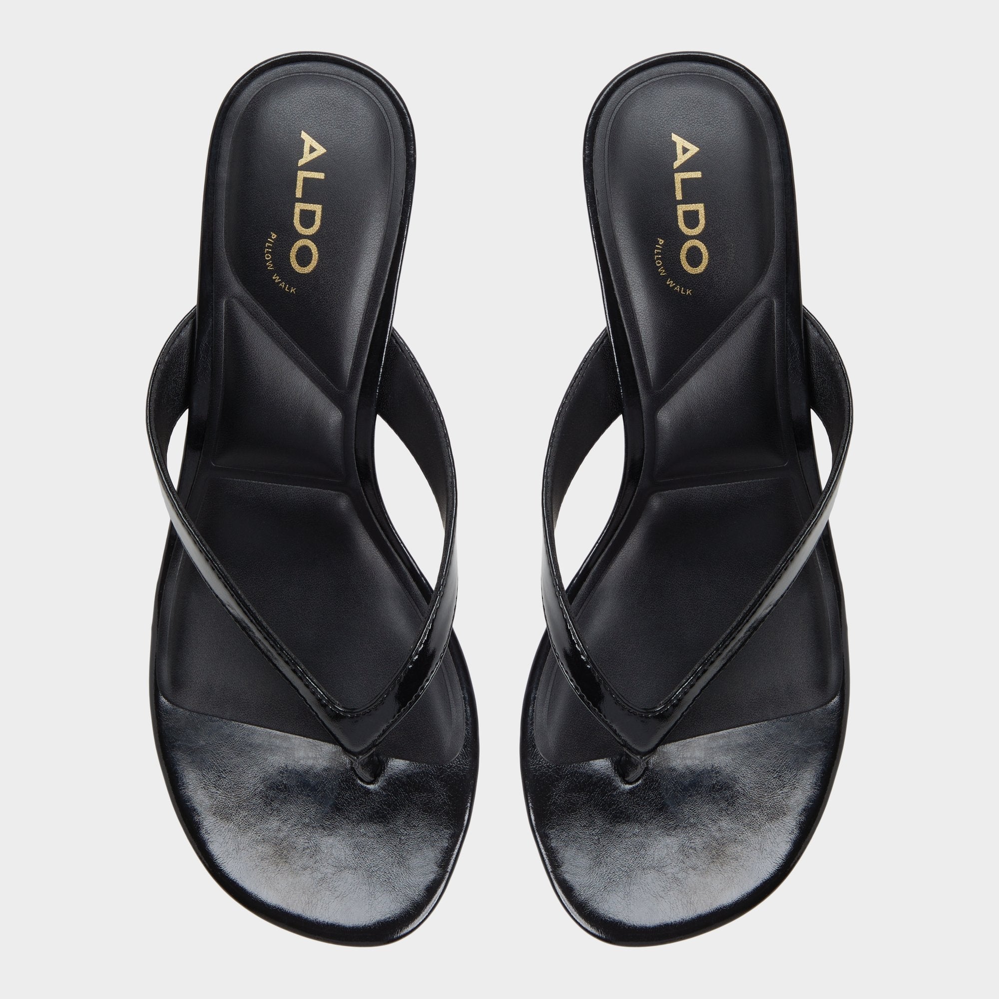 Jump Black Women's Strappy sandals - Heeled flip flop, Kitten heel
