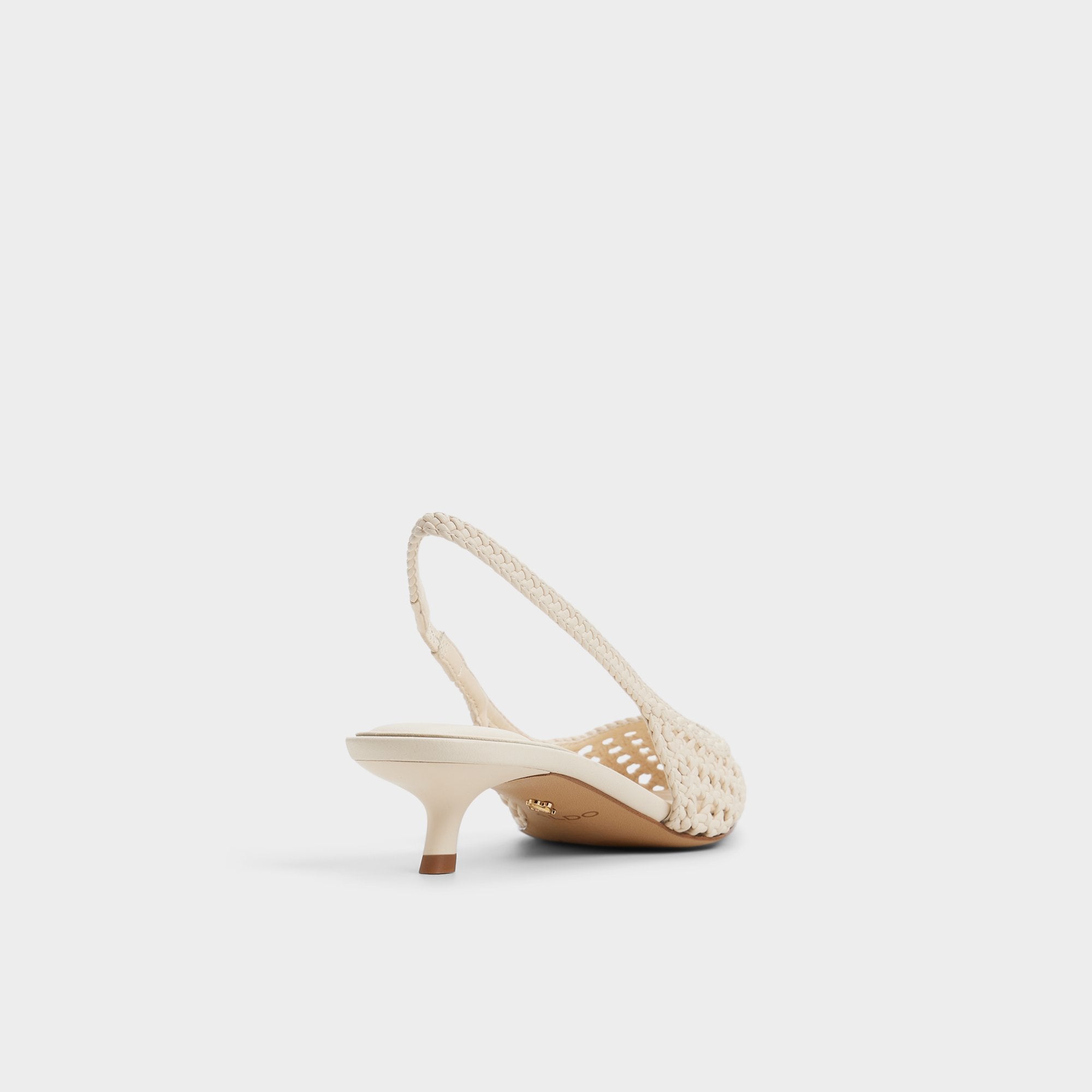 Violettia in Light Beige - Sling back high heel, Kitten heel