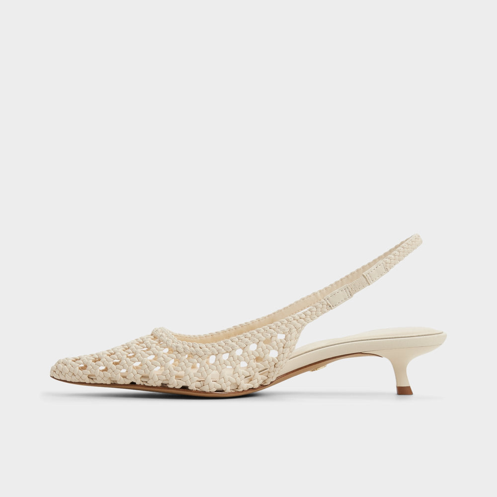 Violettia in Light Beige - Sling back high heel, Kitten heel