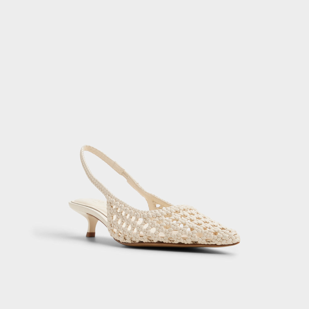 Violettia in Light Beige - Sling back high heel, Kitten heel