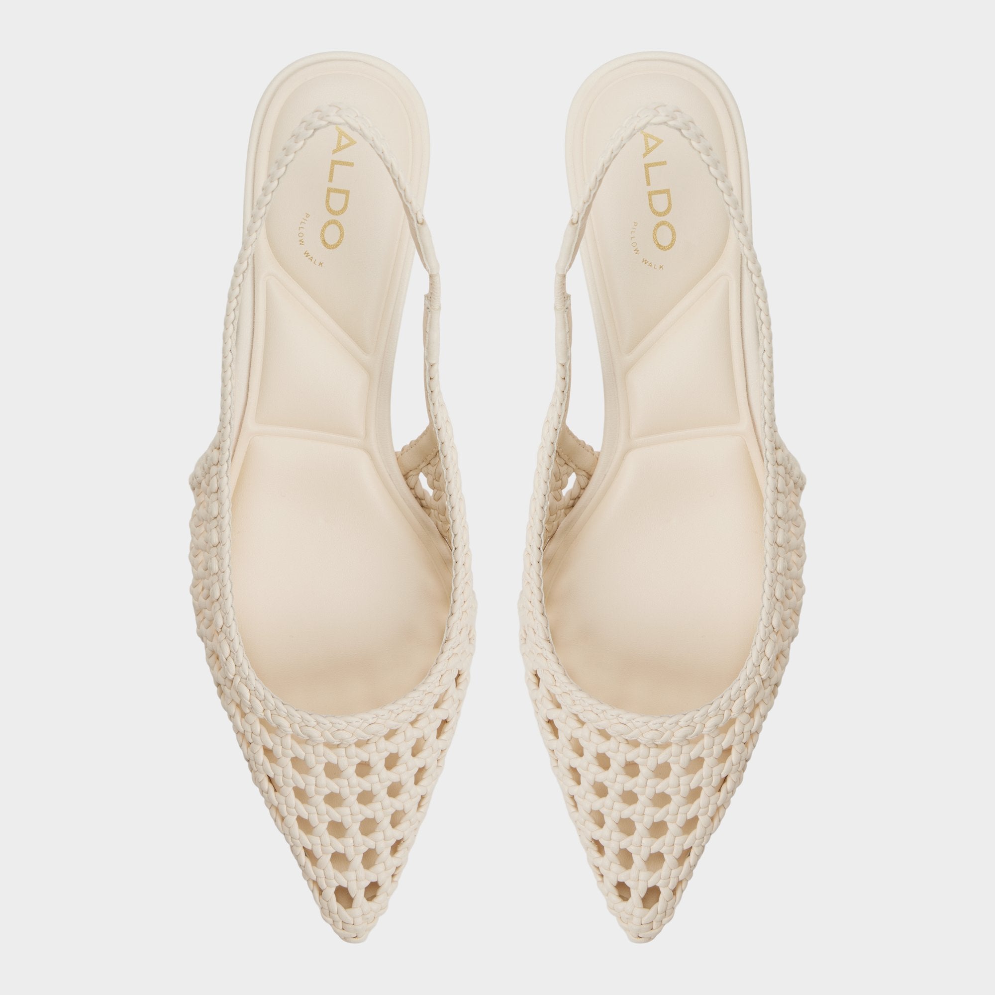 Violettia in Light Beige - Sling back high heel, Kitten heel